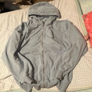 Brandy Melville Light Blue Zip-Up Hoodie